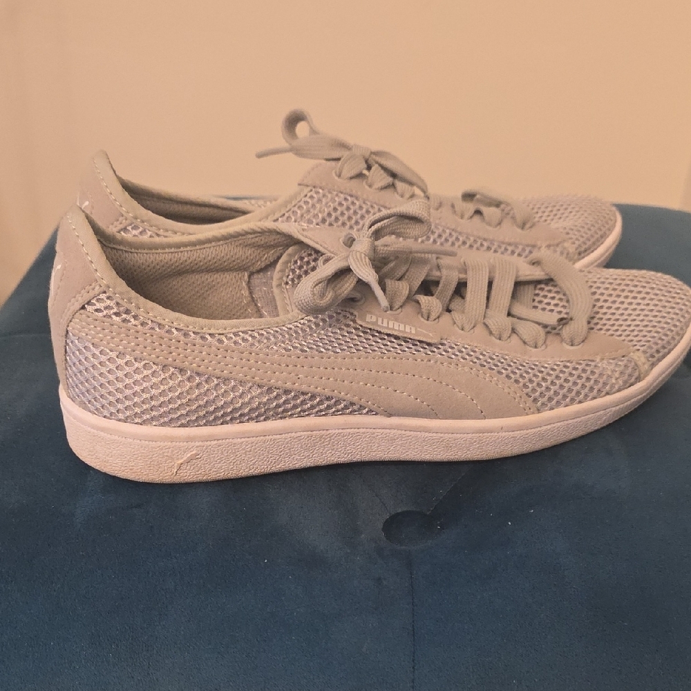 Puma Women's Beige Mesh Sneakers - Picture 2 of 9